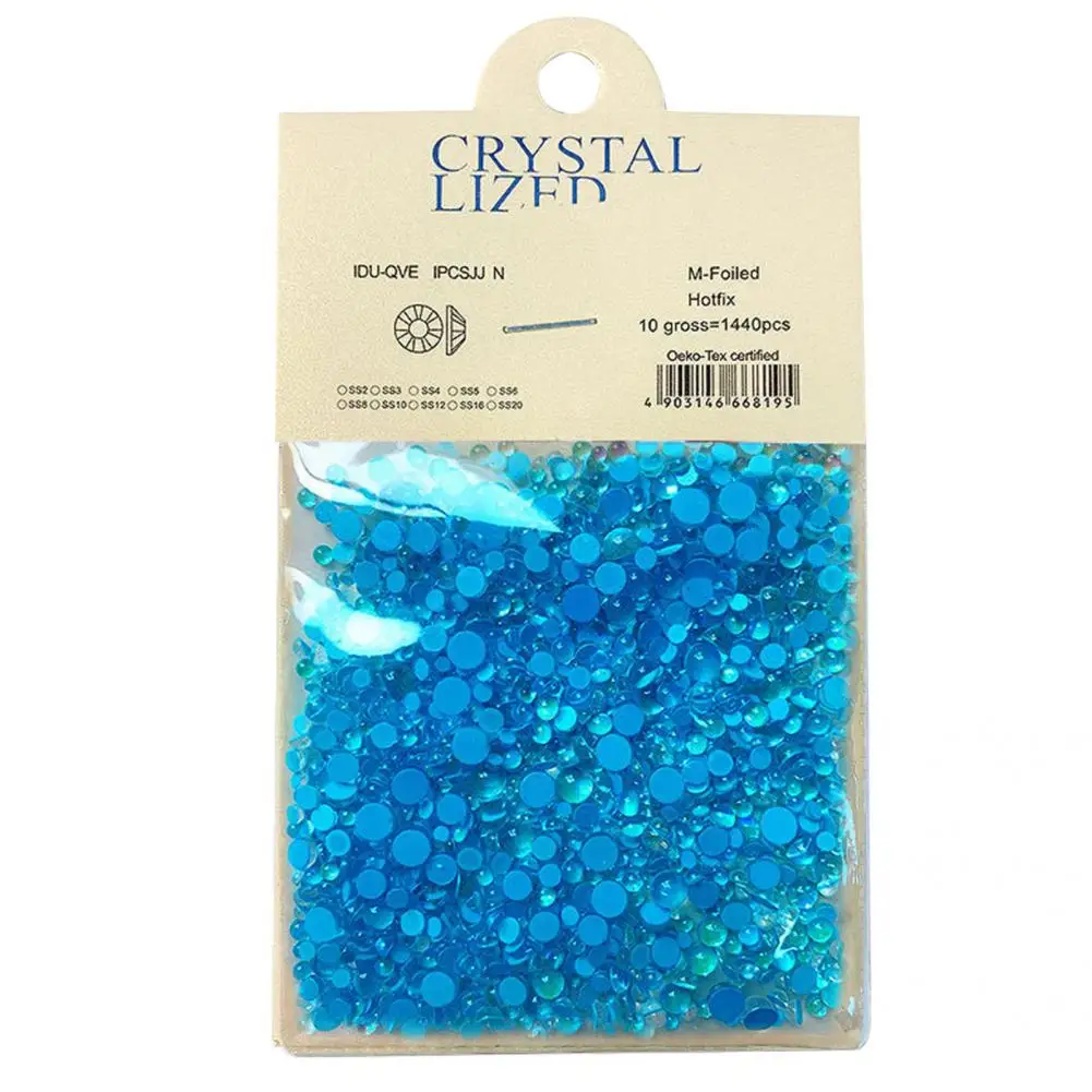 

Smooth 1440Pcs/Bag Attractive Fake Nail Fake Crystal Beads Colorful Nail Rhinestones Waterproof DIY Crafts