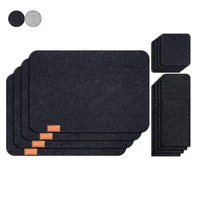 balleenshiny 6 sets of table mat set cutlery insulation pad cutlery bag felt absorbent coaster high quality western table mat