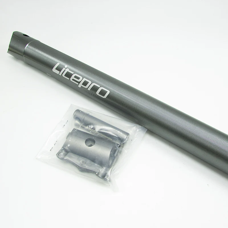 titanium Litepro складной велосипедный Подседельный штырь 33,9*600 мм Подседельный штырь алюминиевый сплав подседельная труба Супер светильник CNC подседельная штырь Сливовая трубка - Цвет: titanium