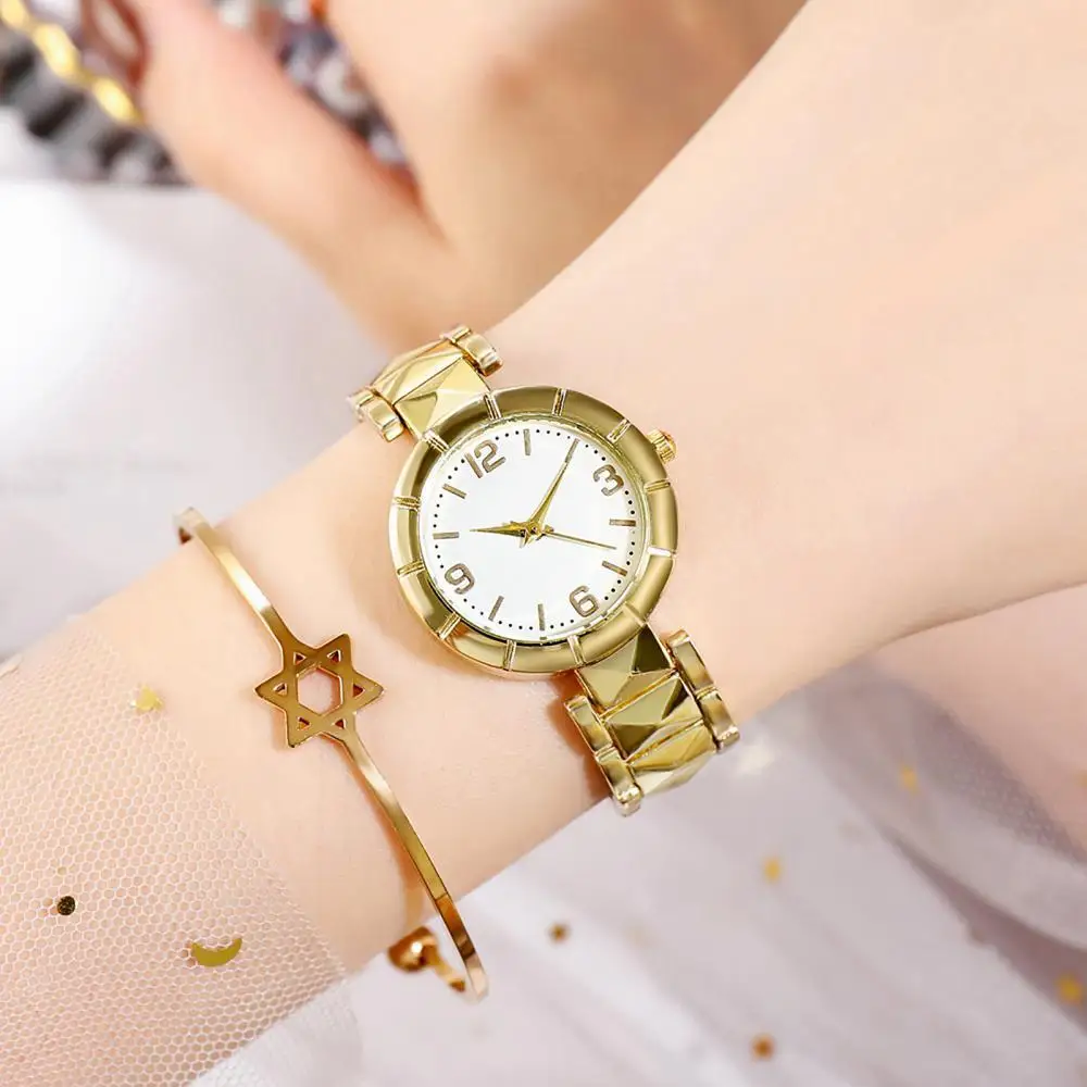

Women Casual Simple Number Scale Round Dial Quartz Wristwatch Gift Stainless Steel Band Marble Watch Ladies Bracelet Reloj Mujer