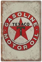 original retro design tin metal wall art signs gasoline motor oil thick tinplate print poster wall decoration for garage