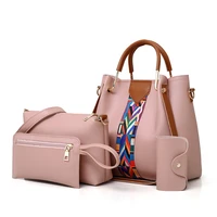 yaoku 2021 hot selling women pu leather composite bags set handbag shoulderbag wallet envelope 4 in 1