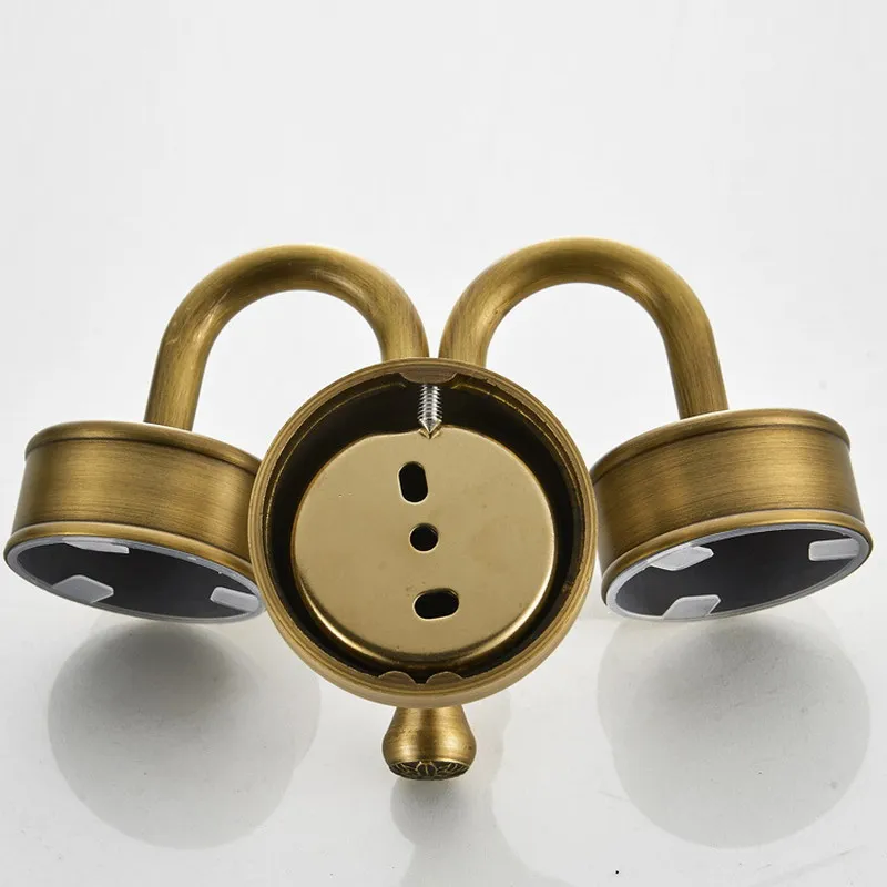 Античная латунь двойной стакан держатель держатели для чашек и стаканов зубная