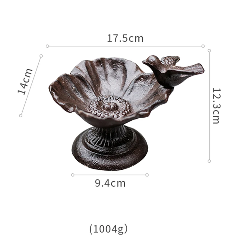 

Iron Candle Holder Bird Food Basin Retro Bird Petal-shaped Handicraft Garden Decoration Ornaments Home Storage Tray
