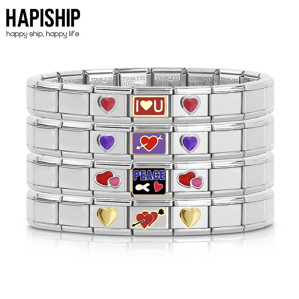

Браслет Hapiship для девочек, модный браслет с подвесками 9 мм в форме сердца и цветка, подарок на день рождения для женщин и мужчин, ювелирные из...