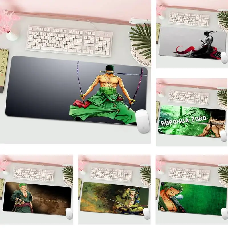 

One Piece Zoro Roronoa Locking Edge Mouse Pad Game Gaming Mousepad XL Large Gamer Keyboard PC Desk Mat Computer Tablet Mouse Pad