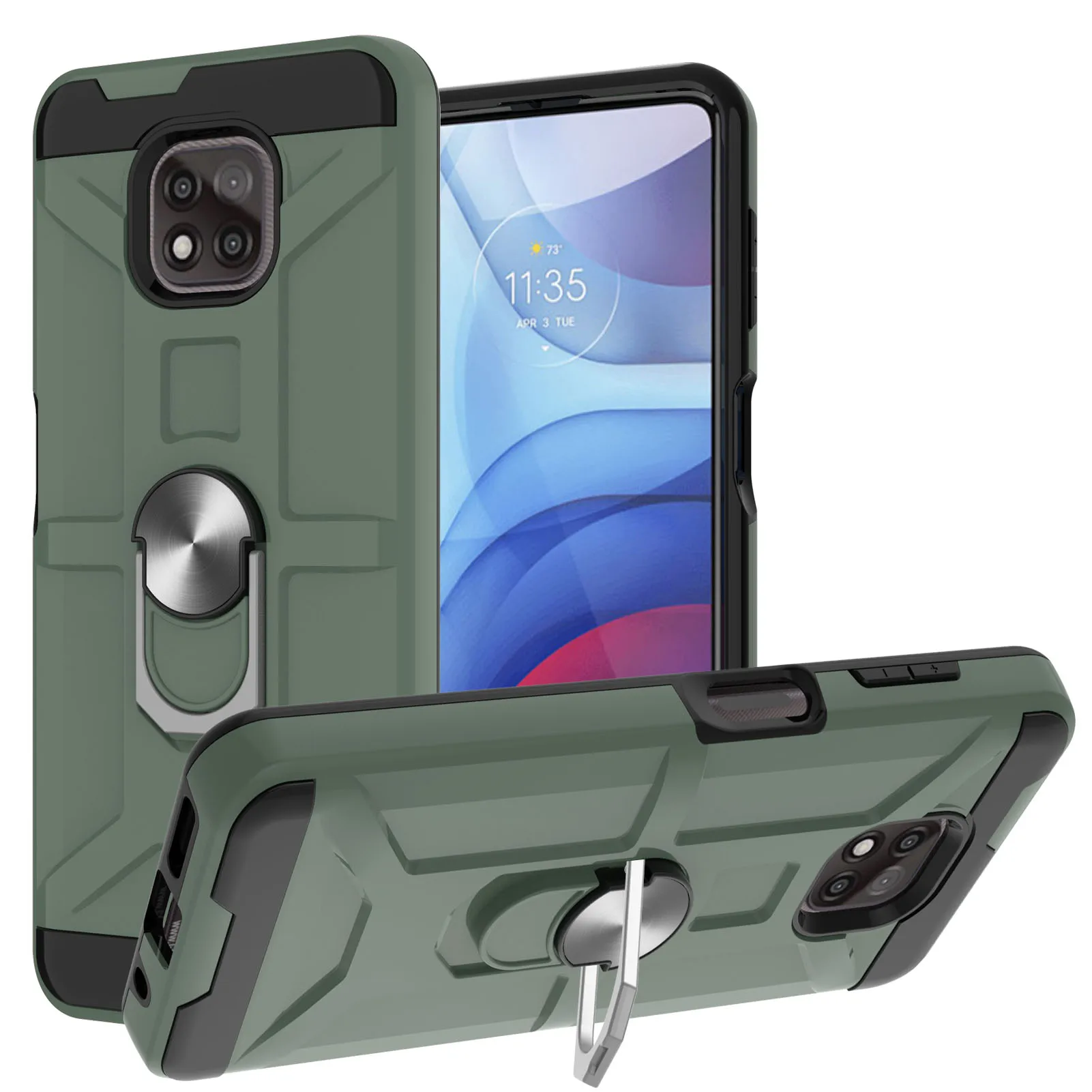 

Phone Case For Motorola E7 G9 G10 G30 One G 5G Ace Power Play Stylus Plus 2021 Luxury Car Magnetic Armor With Ring Bracket Cover