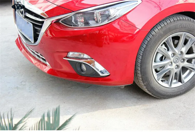 Авто передняя противотуманная фара крышка Держатель фары для mazda 3, abs хром, авто аксессуары,. 2 шт