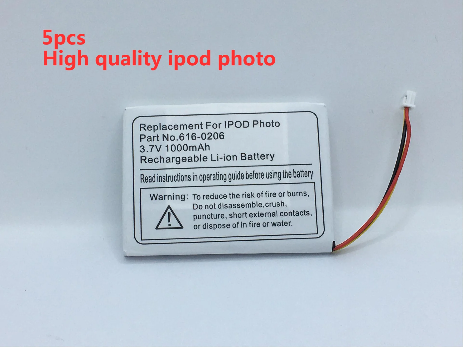

5pcs High Quality 3.7V 1000mAh Li-ion battery 616-0206 Replacement For ipod photo batteries+tools kits