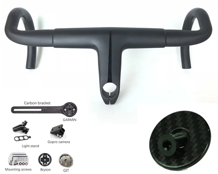 

Руль B02 карбоновый Интегрированный для дорожного велосипеда, 28,6 мм, 40-44 см