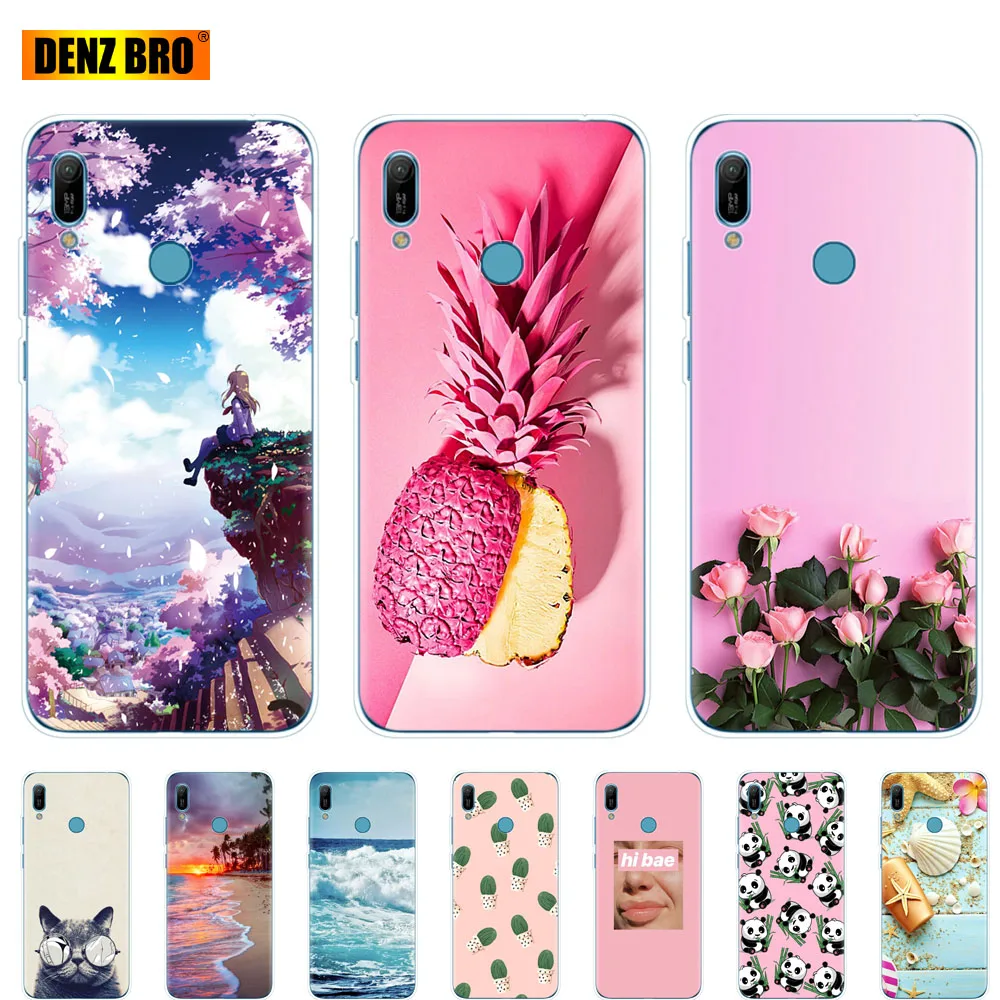 Чехол для Huawei y6 2019 чехол Y6 Prime силиконовый из ТПУ мягкий телефона дюйма фотосессия