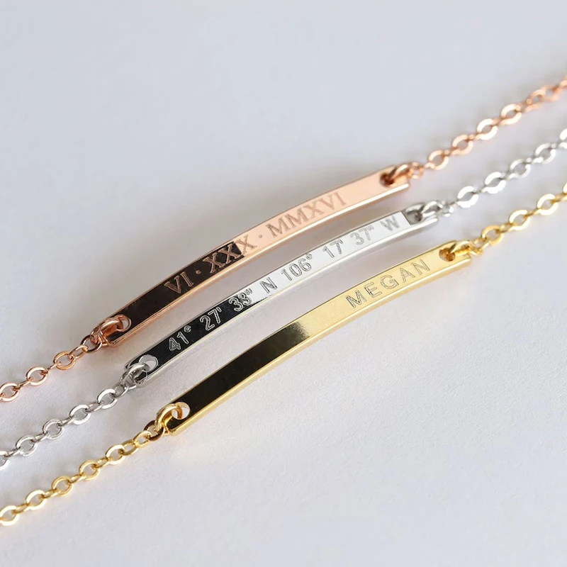 Женский браслет из нержавеющей стали с гравировкой имени | Украшения и