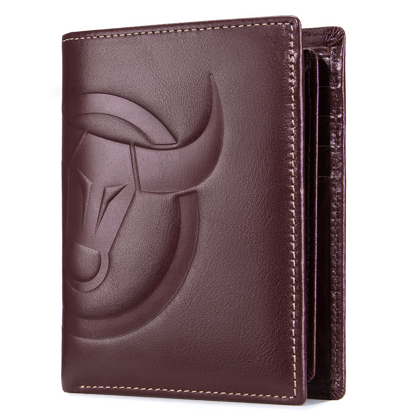 

Black / Blue / Coffee / Grey Vintage Cow Leather Wallet Card Holder High Quality Wallet Purse Gift for Men BULLCAPTAIN 2 Styles
