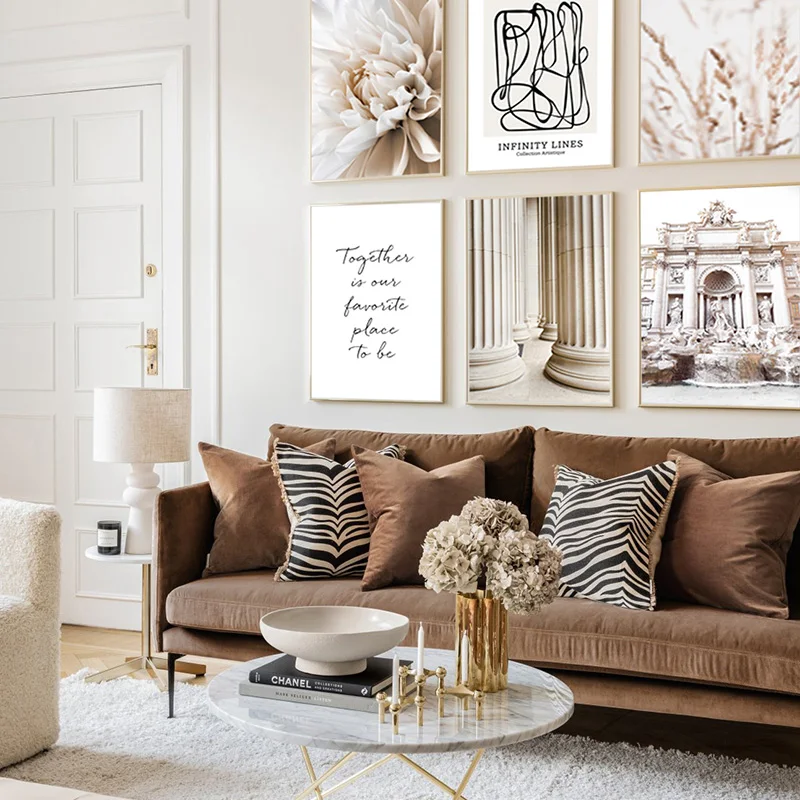 

Landscape Italy Roman Sculpture Building Flower Wallpaper Poster Aesthetic Beige Canvas Painting Wall Art Print Picture Decor