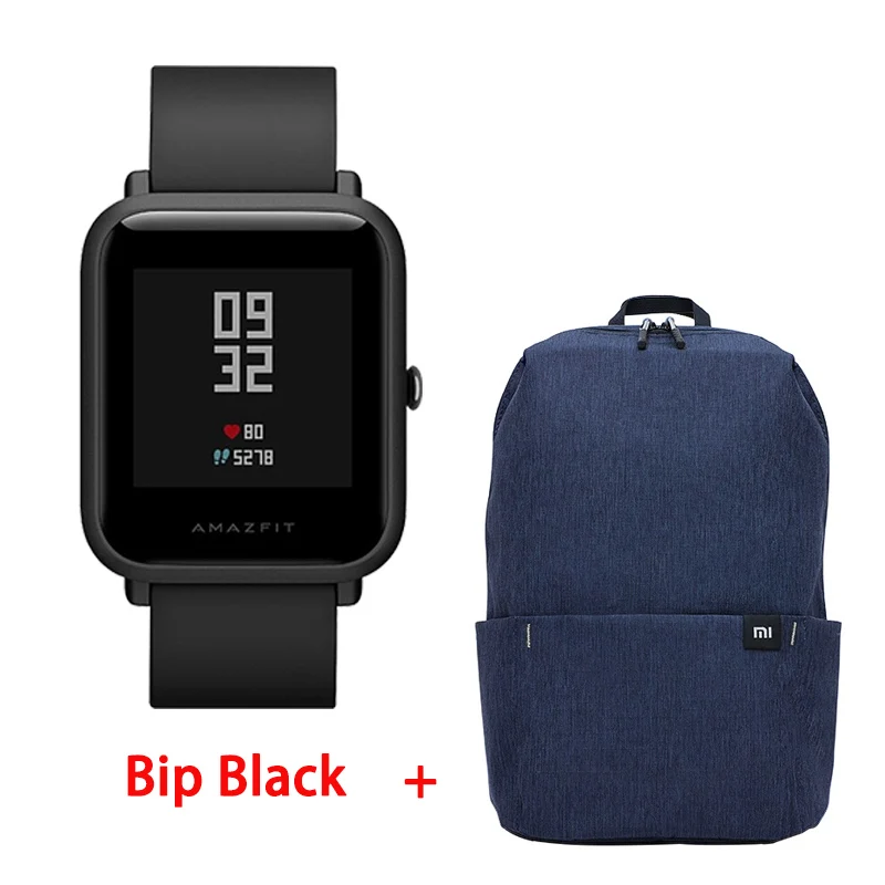 Bip-black-bluebag Xiaomi huami Amazfit Bip gps Молодежные мужские и женские умные часы 2 Bluetooth пульсометр Huami xiaomi Amazfit Bip Lite pk BIP GTS - Цвет: Bip-black-bluebag