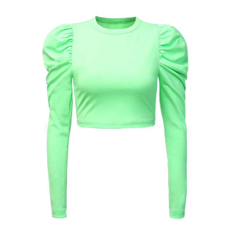 O Neck Women Blouse Shirts Puff Sleeve Summer Autumn Lady Shirt Top Female Office Chiffon Tops | Женская одежда