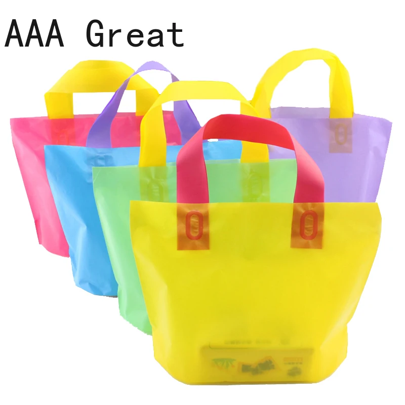 Пластиковые пакеты 50 шт./лот подарочный пакет на свадьбу день рождения ручка для