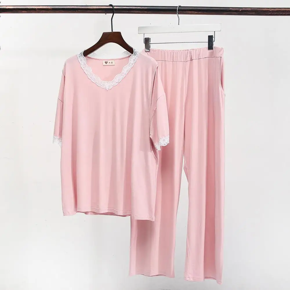 Fdfklak 2 шт. Одежда для беременных матерей из модала пижамы осенние с длинным