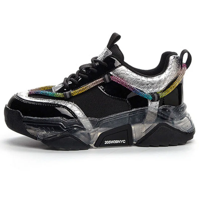 

New fashion versatile women's breathable sports shoes outdoor lovers luxury thick soled running shoes