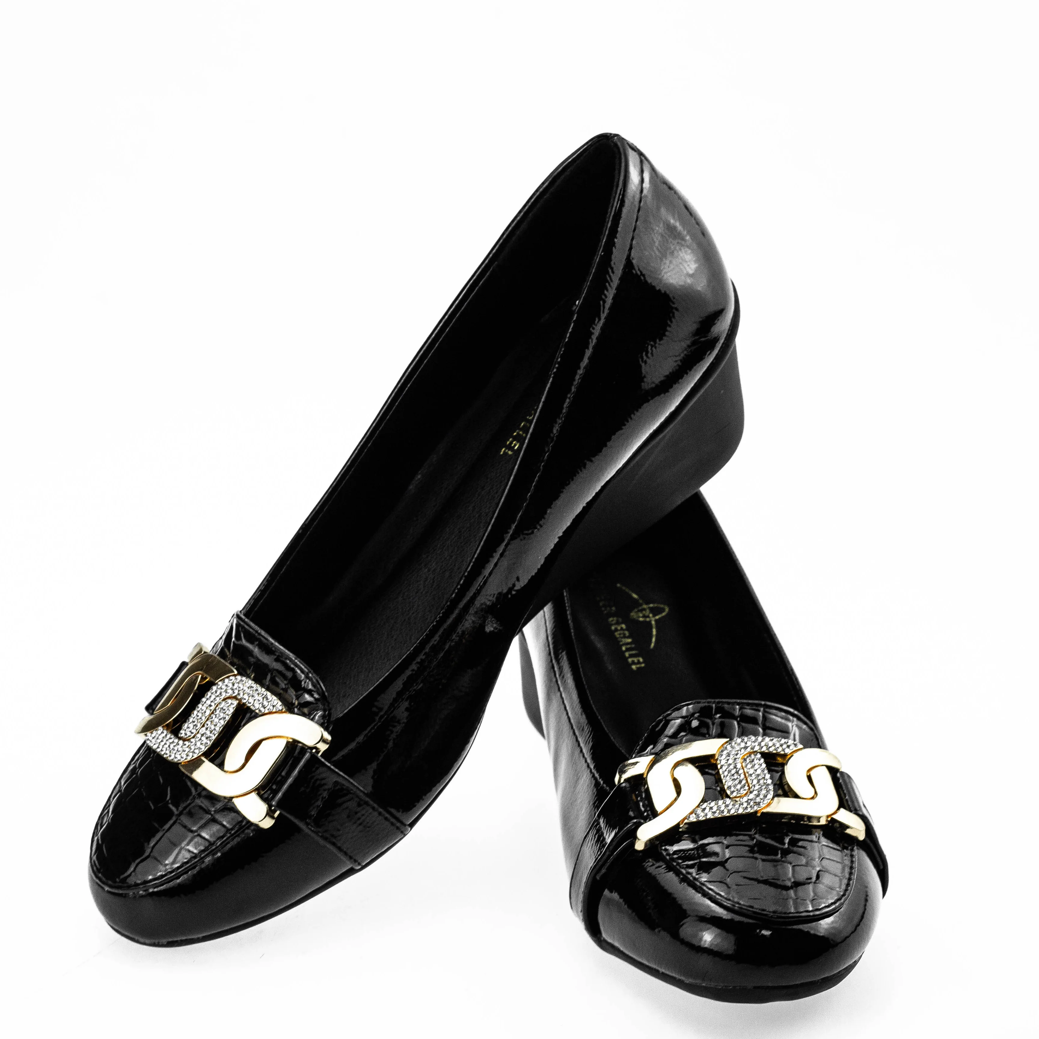 New Arrivals Girls Chain Fashion Women Loafers Slip on Ballet Shoes 9087-5 Classic Wedge Heel ChicLeather Ballet Shoes for Lady