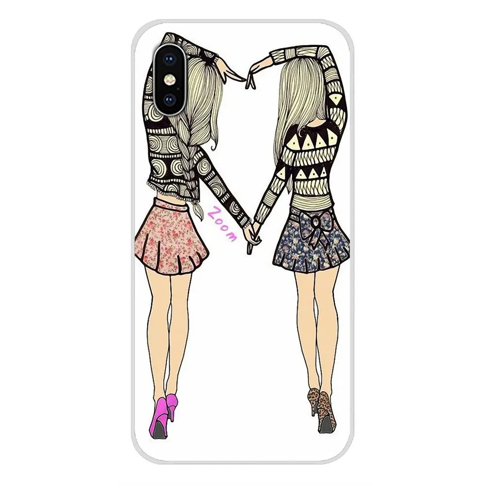 for apple iphone x xr xs 11pro max 4s 5s 5c se 6s 7 8 plus ipod touch 5 6 transparent tpu case happy best friend card bff mobile free global shipping