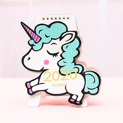 Kawaii, мультяшный настольный календарь, креативный, милый, мини,, настольный календарь, подарок, офисный, для программы, для школы, планировщик, стационарные принадлежности, 00023 - Цвет: Unicorn-Blue
