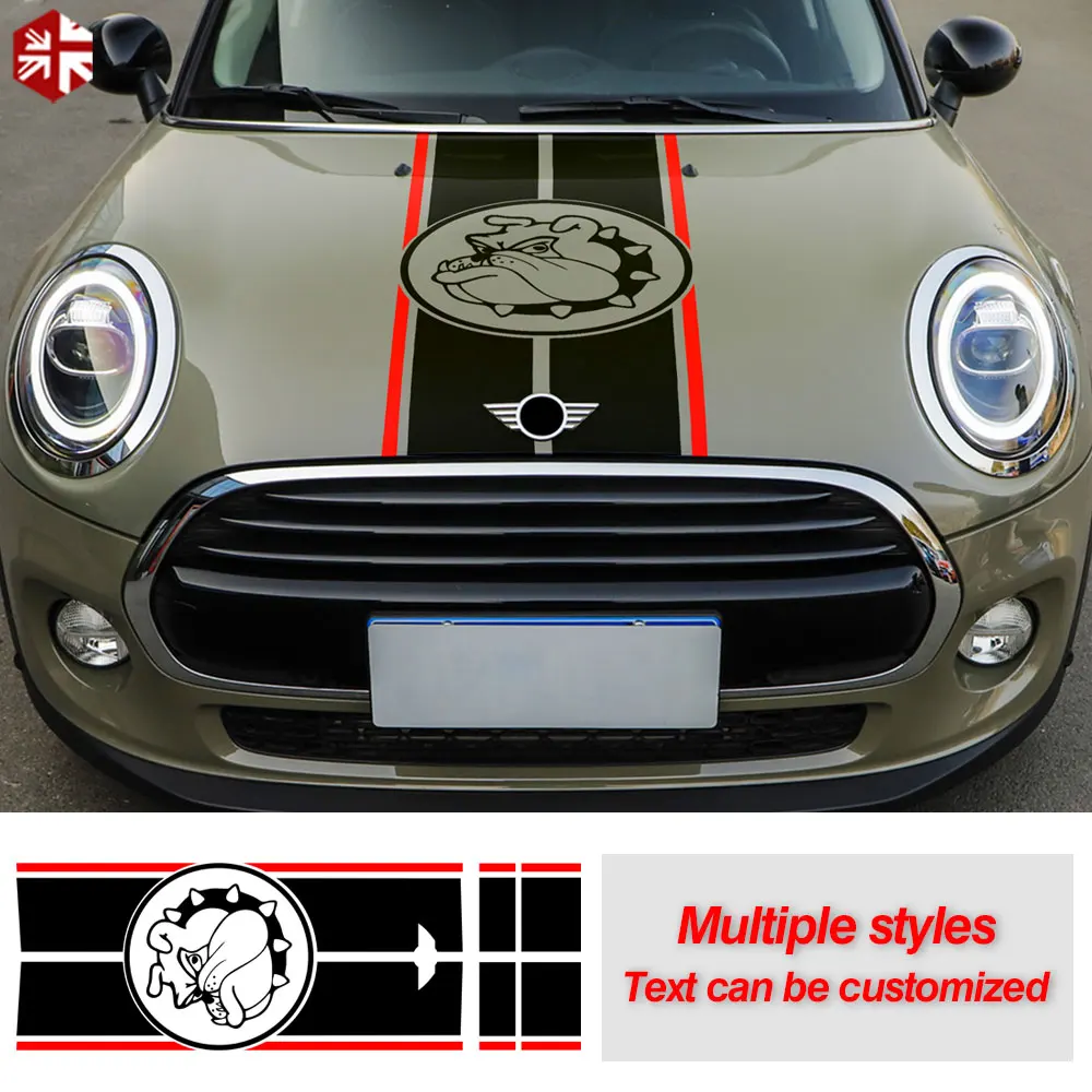 

Car Hood Decal Bonnet Stripes Engine Cover Vinyl Rear Trunk Body Sticker For MINI Cooper F55 F56 Clubman F54 JCW One Accessories