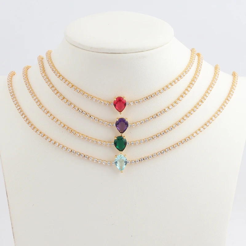 

Женская Цепь для тенниса с фианитами, короткая цепь для тенниса, 2 мм