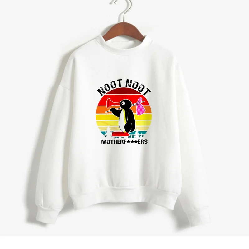 Женские топы толстовки с капюшоном Забавный принт Noot Pingu Толстовка для женщин