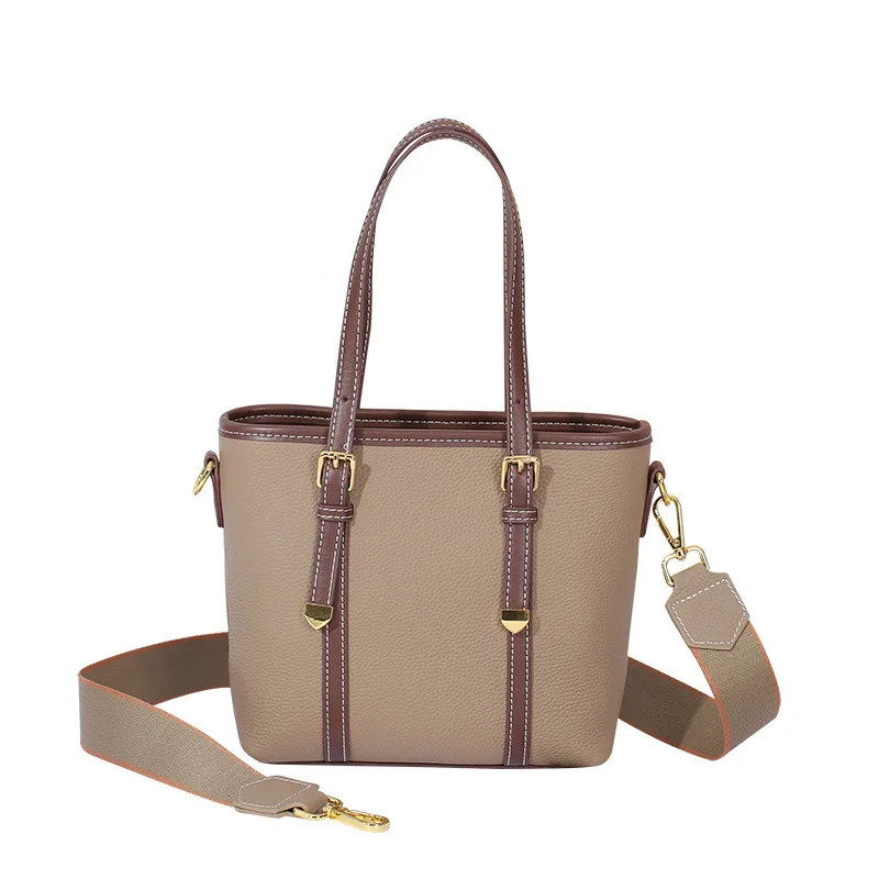

Genuine Leather Fashion Female Bag 2021 New Tide Joker Worn One Shoulder Baotou Layer Cowhide Togo Leather Tote Bags Baguette