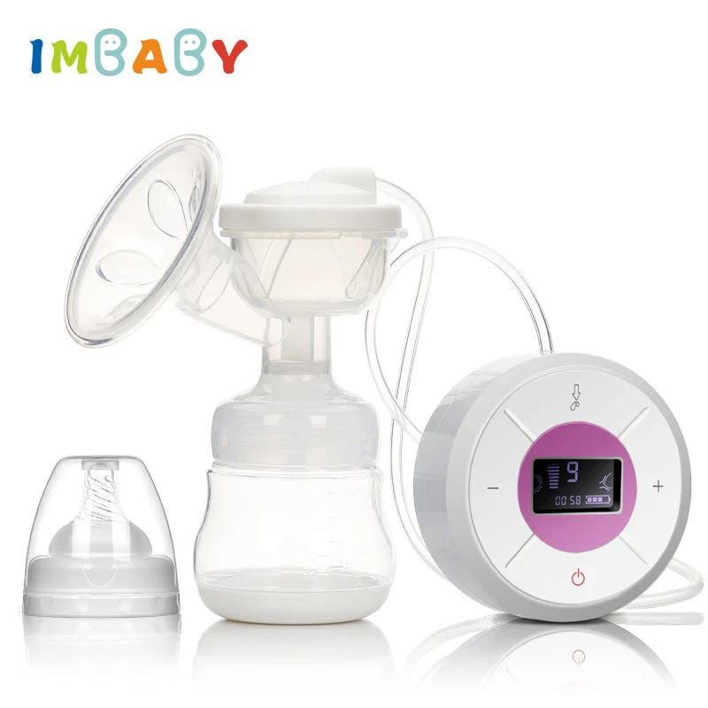 IMBABY LCD Electric Breast Pump Automatic Suction Milk Massage Breastfeeding Pump Battery 3 Mode USB Rechargeable Milk Pump