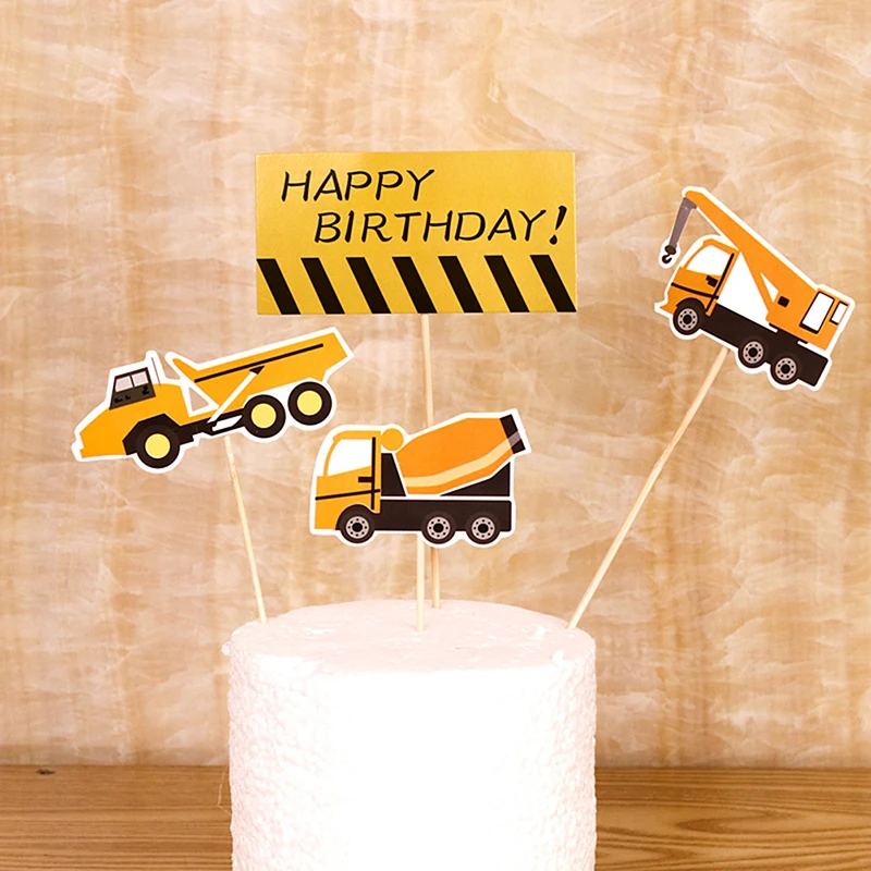 Экскаватор торта топперы для мальчика с днем рождения капкейк Топпер пожарный