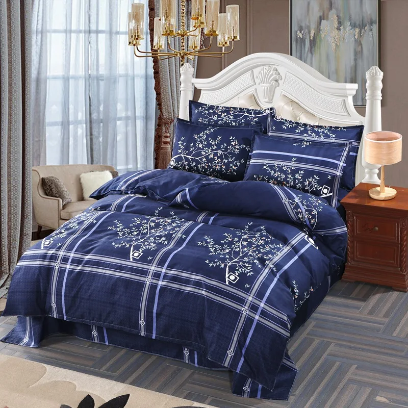 

4pcs/set Pastoral Flower Bedding Set Home Textile Thickened Warm Soft Bedclothes CN Twin Queen Adults Bed Duvet Cover Set