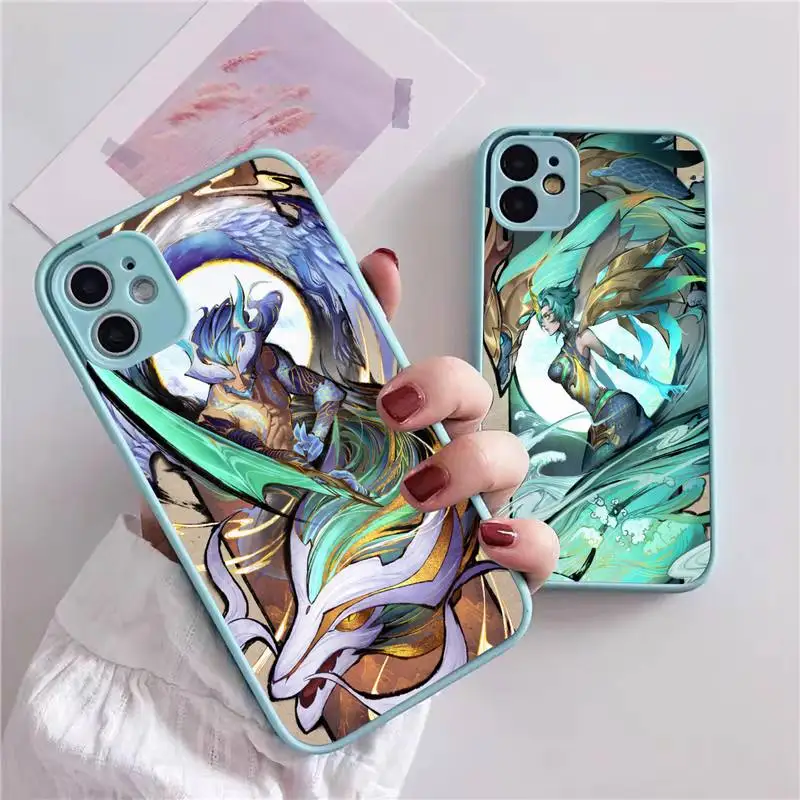 

HIMONBEN HIMONBEN Storm Dragon Phone Case For iphone 13 12 11 xr xs x 7 8 pro max Light blue Soft TPU Silicone Clear Case Cover