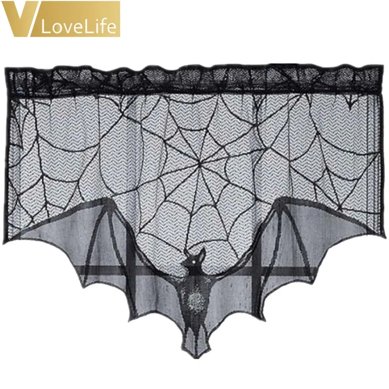Настольная дорожка роскошный черный кружевной Топпер в виде паука летучая мышь