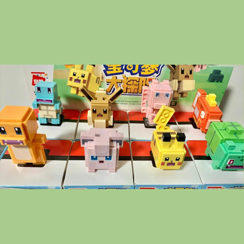 

Pokemon Building Blocks Bricks Blind Box Pikachu Bulbasaur Eevee Squirtle Cartoon Pokemon Assembling Toys Kids Model Toys Gift