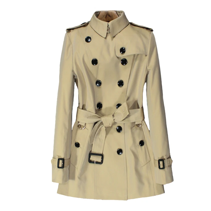 

British style windbreaker 2021 new short women's chic classic Hong Kong style small autumn coat