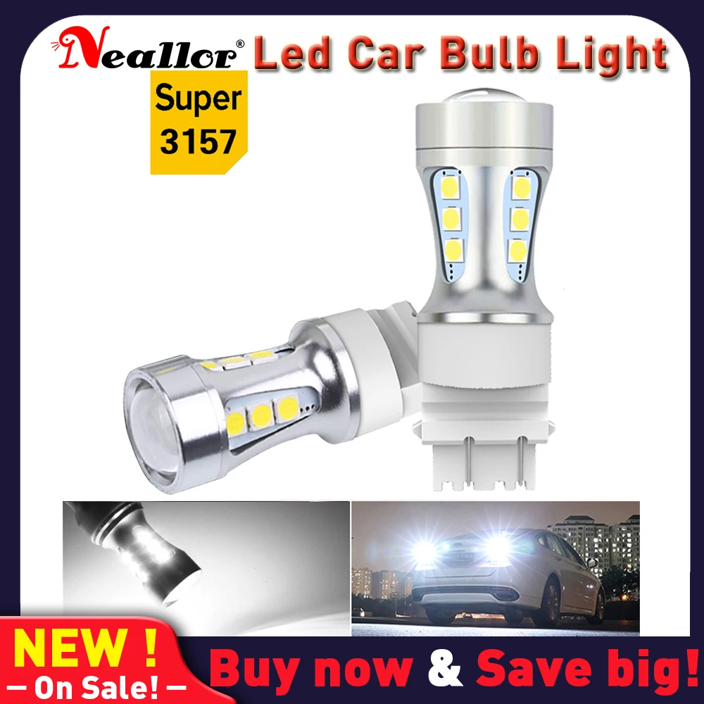 

2pcs T20 W21/5w 7443 LED Bulb T25 3157 p27/7w Car Brake Reverse Light 1157 BAY15D P21/5W Lamp 1156 BA15S P21W Turn Signal 7506