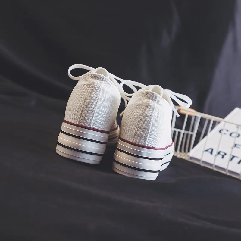 Кроссовки женские холщовые на высокой платформе 6 см дышащие повседневные