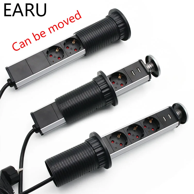 220V 16A тянуть POP UP электрические 3 розетки с 2 портами(стандарт Кухня Стол розетки выдвижной для столешницы Столешница AU/UK/EU/US вилка