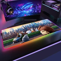 Anime The Secret Life of Pets Gamer RGB Pad on Table Gaming Mousepad Backlit Keyboard Mat Mause Pc Mats Computer Desk LED Rug