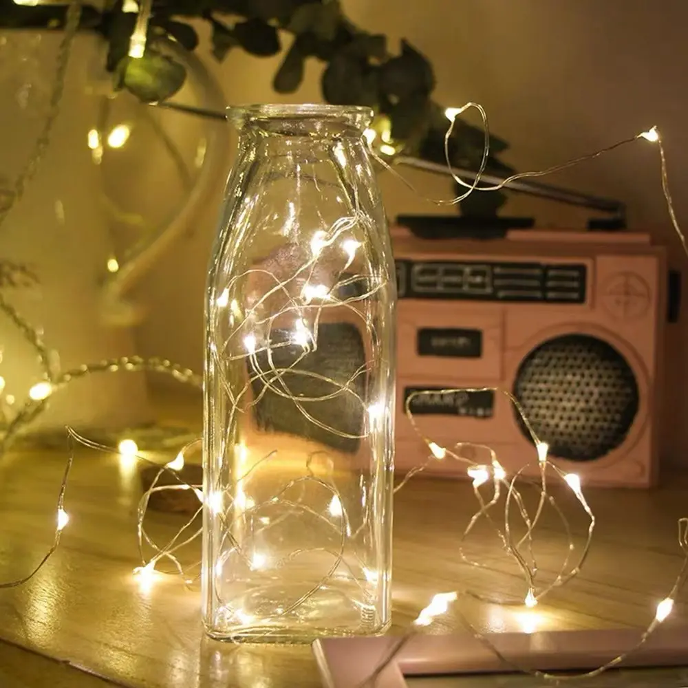 Светодиодная гирлянда 2 м 3 5 медная проволока многоцветная домашний Декор