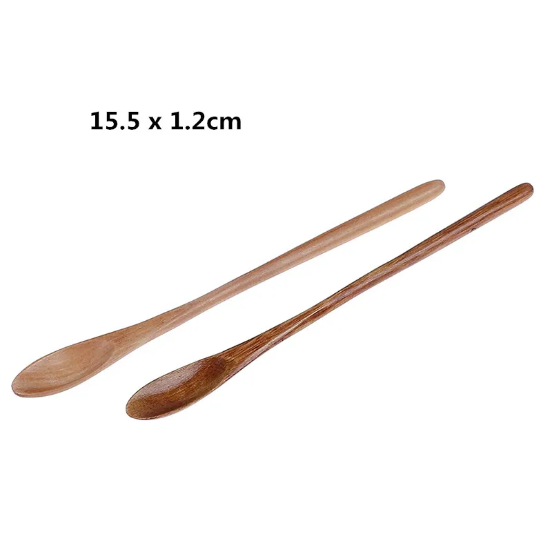 

1Pc Long Handle Wood Spoon for Honey Rice Soup Dessert Coffee Tea Mixing Kitchen Utensil Tools Teaspoon Catering Wooden Spoon