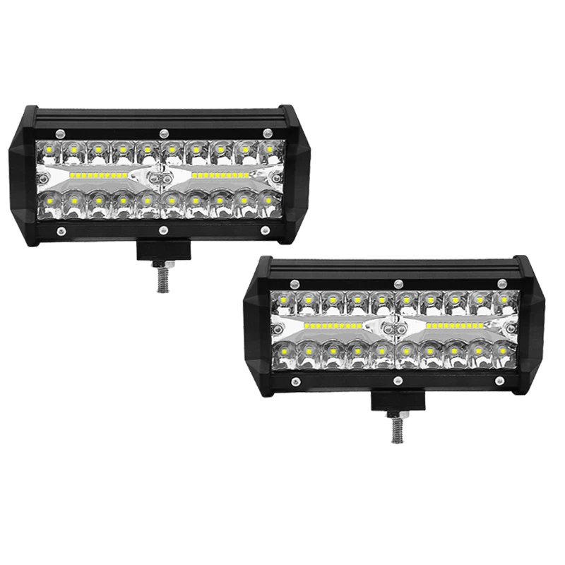 2pcs 7 ''4x4 внедорожный дополнительное освещение для автомобилей Светодиодный светильник бар Точечный светильник внедорожник ATV трактор грузовик колесный экскаватор 12V 24V 120W Подсветка - Цвет: 2pcs