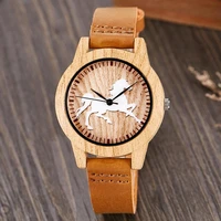 creative wooden watch men ostrich deer wristwatch imitation imitate wood case couple quartz soft leather strap women lover wrist