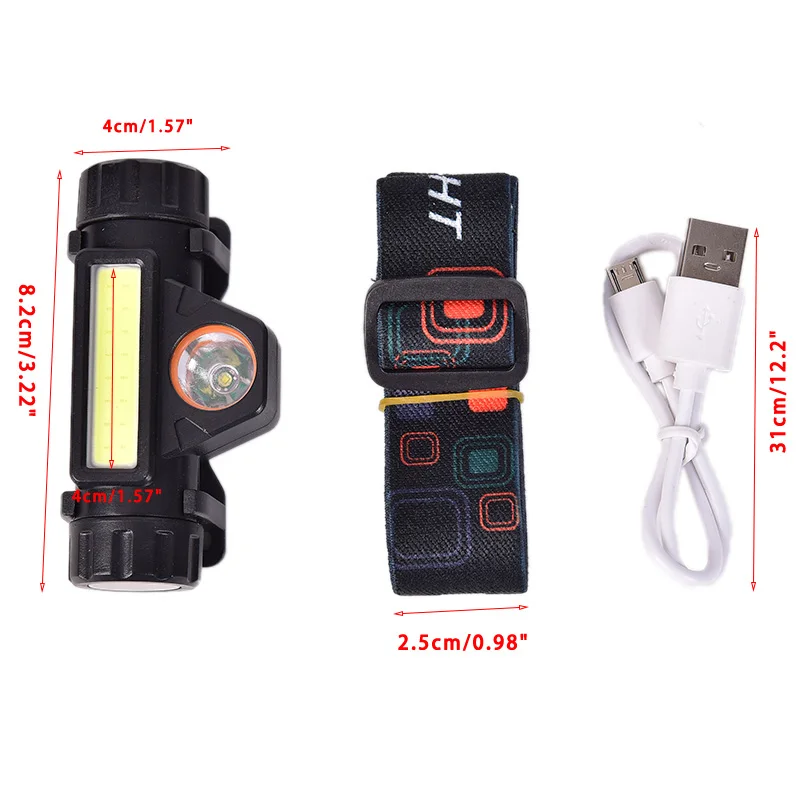 

Portable mini Powerful LED Headlamp XPE+COB USB Rechargeable Headlight Built-in Battery Waterproof Head Torch Head Lamp