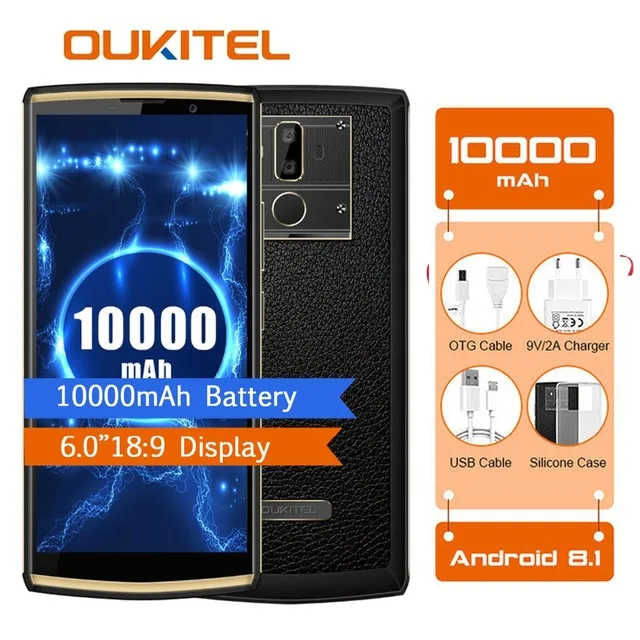 OUKITEL K7 power 2G ram 16G rom мобильный телефон Android 8,1 MT6750T Восьмиядерный 6," HD+ 13.0MP+ 2.0MP 10000mAh смартфон с отпечатком пальца
