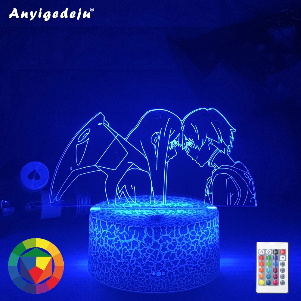 

New Anime Zero Two Figure Nightlight Kids Child Girls Bedroom Decor Light Manga Gift 3d Night Light Lamp Darling In The Franxx