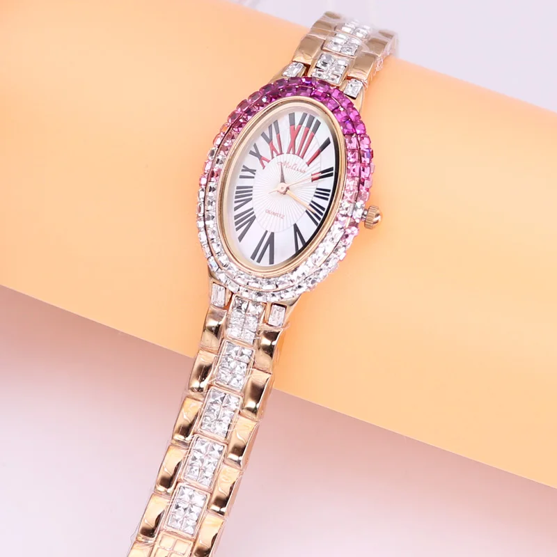 

Top Melissa Lady Women's Watch Japan Quartz Fashion Gradient Rhinestones Luxury Crystal Bracelet Party Girl Birthday Gift Box