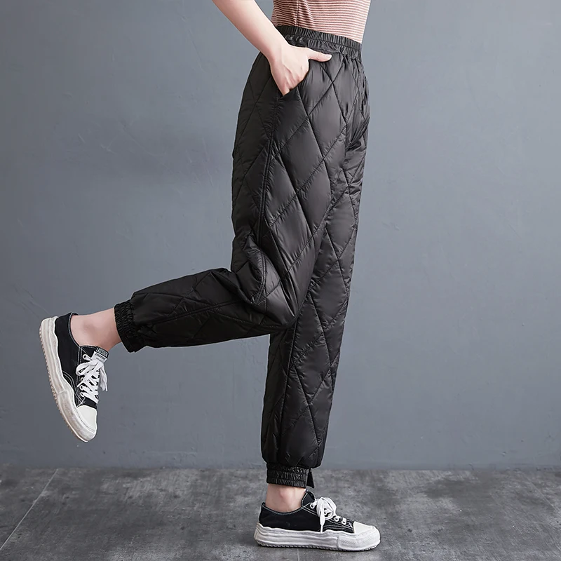 Новое поступление 2021 тонкие светильник осенне-зимние Пуховые брюки с хлопковой